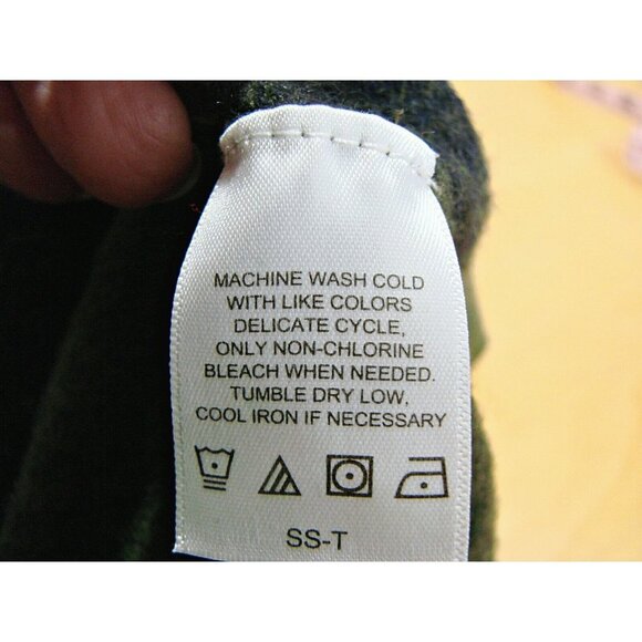 Alan Flusser Merino Wool Blend Mens Pullover Sweater Green Blue Quarter Zip XXL - Picture 12 of 12